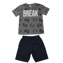Conjunto Masculino Sortido Camiseta e Bermuda Moletinho 9002948 - Pipa