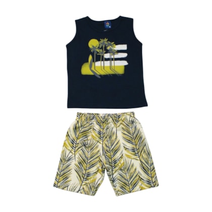 Conjunto Masculino Sortido Regata e Bermuda Moletinho 9001622 - Pipa 