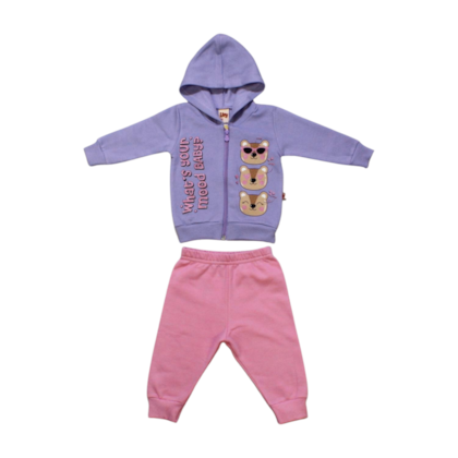 Conjunto Moletom Feminino Capuz Ursos 8382 - Livy