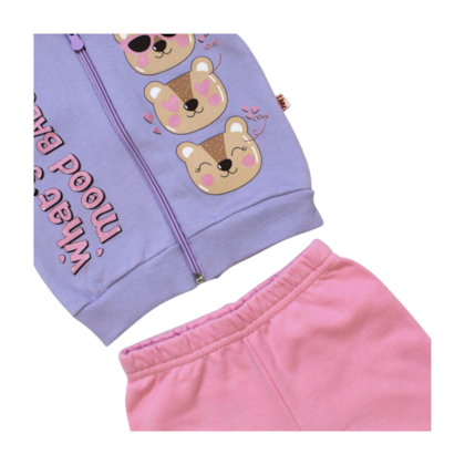 Conjunto Moletom Feminino Capuz Ursos 8382 - Livy
