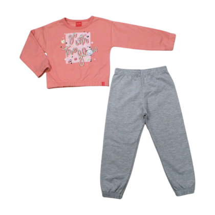 Conjunto Moletom Feminino com Glitter Gato 60469 - Kely kety