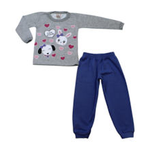 Conjunto Moletom Feminino Estampa Coração 160 - Cleomara