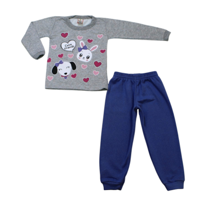 Conjunto Moletom Feminino Estampa Coração 160 - Cleomara