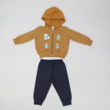 Conjunto Moletom Masculino Aberto Estampa Ursos 41350 - Alenice