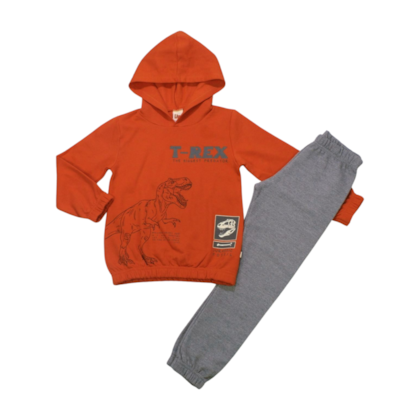 Conjunto Moletom Masculino Capuz T.Rex Jurassic 8462 - Livy