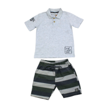 Conjunto Pólo e Bermuda Sarja Listrada 15170 - Ding Dang