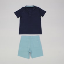 Conjunto Polo Surfing Bordada e Bermuda Sarja 13910 - Milon