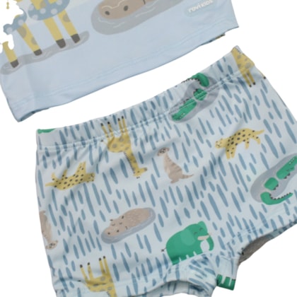 Conjunto Sunga Boxer e Camiseta Manga Longa Estampa Bichos 302923 - Rovitex