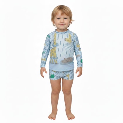 Conjunto Sunga Boxer e Camiseta Manga Longa Estampa Bichos 302923 - Rovitex