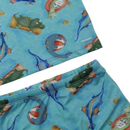 Conjunto Sunga Boxer e Camiseta Manga Longa Estampa Dinos 302926  - Rovitex