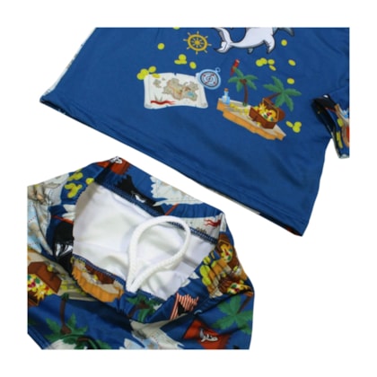 Conjunto Sunga Boxer Estampada Tubarão 46800 - Boca Grande