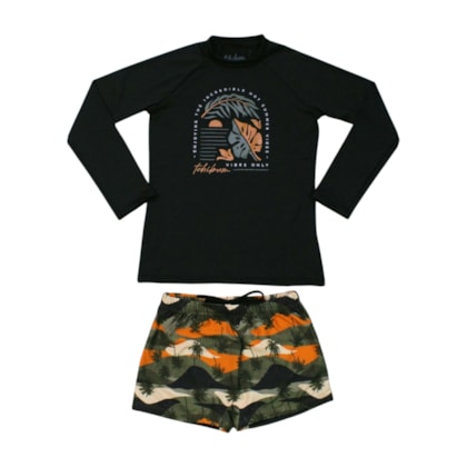 Conjunto Sunga Boxer Estampado Coqueiros  47106 - Kamylus