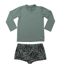 Conjunto Sunga Estampada Folhas e Camiseta Manga Longa 302929 - Rovitex