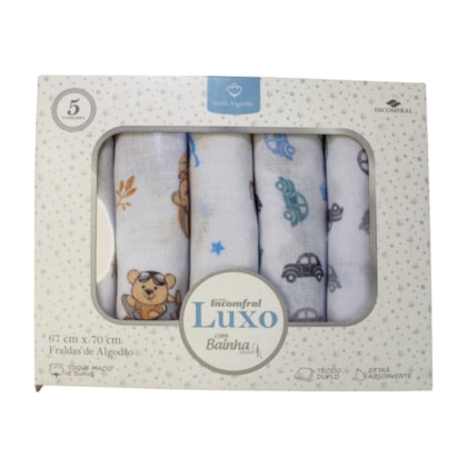 Fralda Luxo Estampada com Bainha - 32111 - Incomfral  