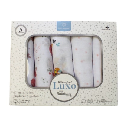 Fralda Luxo Estampada com Bainha - 32111 - Incomfral  