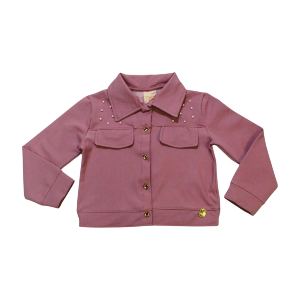 Jaqueta Molicotton Jeans com Pérolas 22344 Angerô