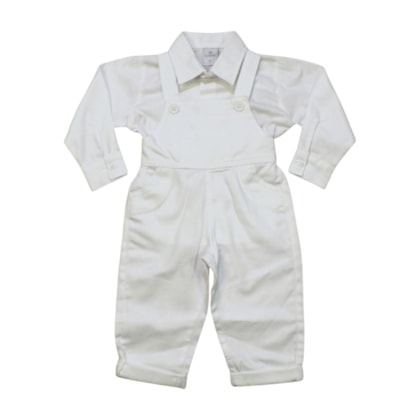 Jardineira Batizado com Camisa 2 Peças 2259 - Sylvaz