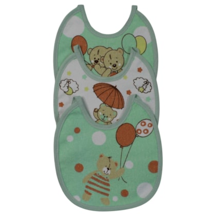 Kit Babador com Estampas Sortidas de Amarrar 3 Peças 20cm x 19cm 945 - Papi