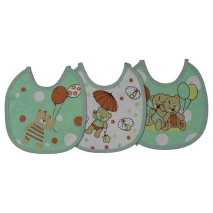 Kit Babador com Estampas Sortidas de Amarrar 3 Peças 20cm x 19cm 945 - Papi