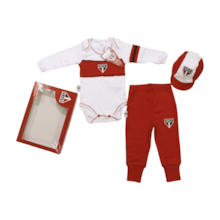 Kit Bebê São Paulo com Body, Mijão e Boné 3peças 031 - Rêvedor