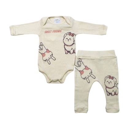 Kit Body e Mijão Feminino com Silk Bichos 1374 - Bebê Precioso