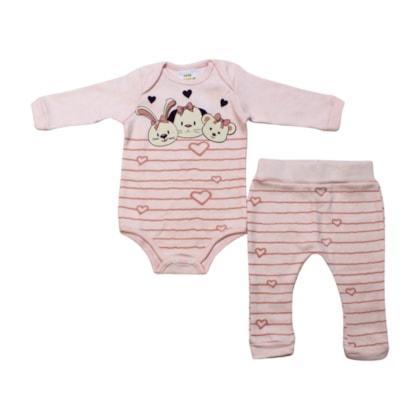 Kit Body e Mijão Feminino com Silk Bichos 1390 - Bebê Precioso
