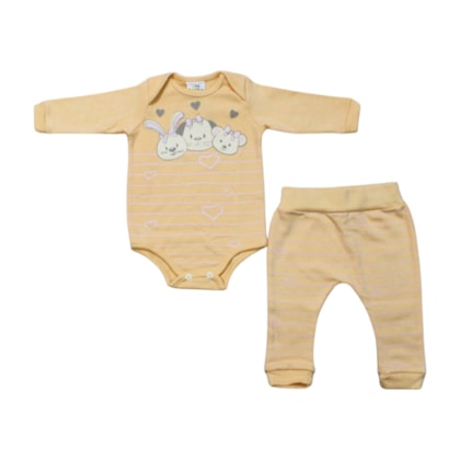 Kit Body e Mijão Feminino com Silk Bichos 1390 - Bebê Precioso
