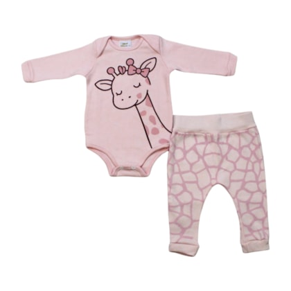 Kit Body e Mijão Feminino com Silk Girafa 1378 - Bebê Precioso