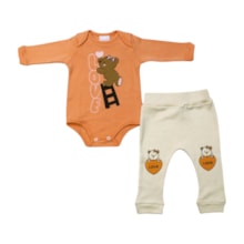 Kit Body e Mijão Feminino com Silk Ursa Love 1372 - Bebê Precioso