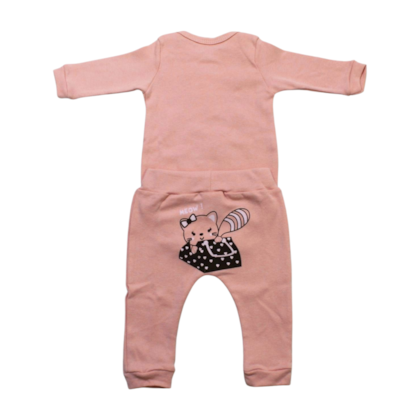 Kit Body e Mijão Feminino Estampado Gatinha 1170/71 - Bebê Precioso