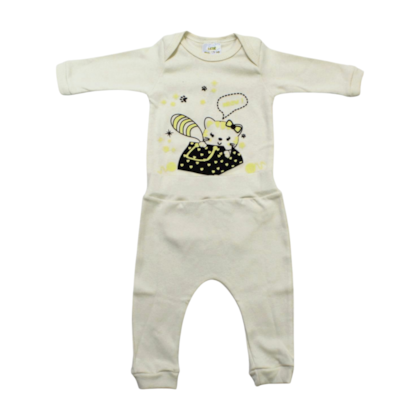 Kit Body e Mijão Feminino Estampado Gatinha 1170/71 - Bebê Precioso