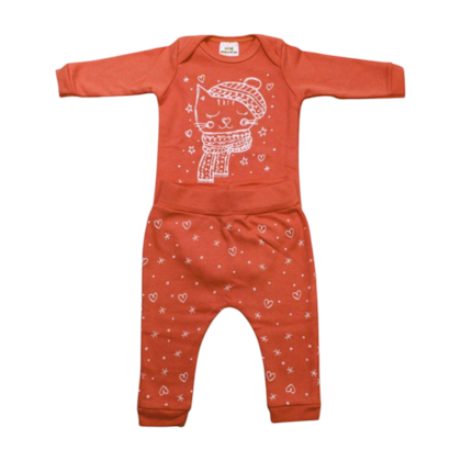 Kit Body e Mijão Feminino Estampado Gatinha 1178/79 - Bebê Precioso