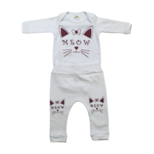 Kit Body e Mijão Feminino Estampado Meow 1182/83 - Bebê Precioso