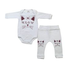 Kit Body e Mijão Feminino Estampado Meow 1182/83 - Bebê Precioso