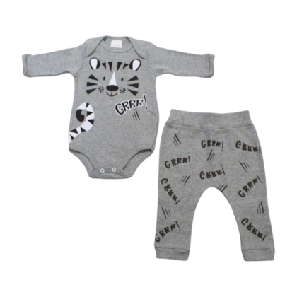 Kit Body e Mijão Feminino Estampado Tigre 1196/97 - Bebê Precioso