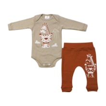 Kit Body e Mijão Masculino com Silk Bichos 1412 - Bebê Precioso