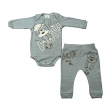 Kit Body e Mijão Masculino com Silk Bichos 1418 - Bebê Precioso