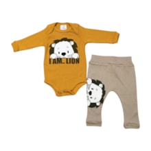 Kit Body e Mijão Masculino com Silk Leão 1422 - Bebê Precioso