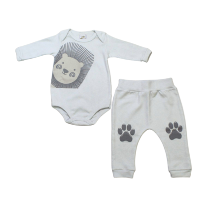 Kit Body e Mijão Masculino Estampado Elefante 1204/05 - Bebê Precioso