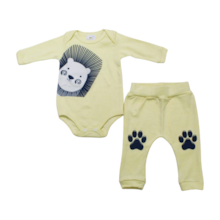 Kit Body e Mijão Masculino Estampado Elefante 1204/05 - Bebê Precioso 