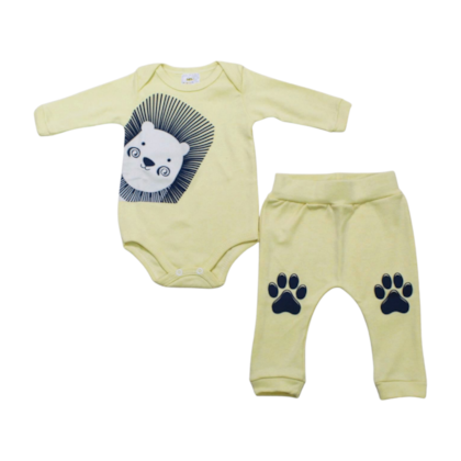 Kit Body e Mijão Masculino Estampado Elefante 1204/05 - Bebê Precioso