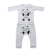 Kit Body e Mijão Masculino Estampado Panda 1198/99 - Bebê Precioso