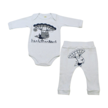 Kit Body e Mijão Masculino Estampado Urso Asa Delta 1208/09 - Bebê Precioso
