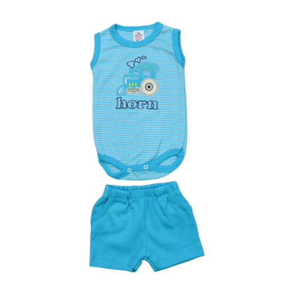 Kit Body Regata e Shorts com Listras 760 - Baby Bee 