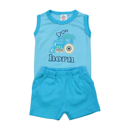 Kit Body Regata e Shorts com Listras 760 - Baby Bee 