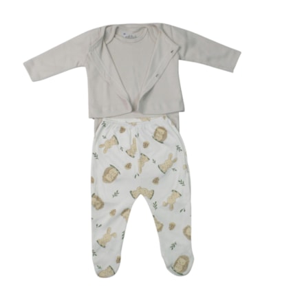 Kit Body Regata, Mijão e Casaco Estampa Coelho 3 Peças 0306170 - Estilinho