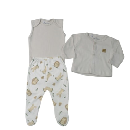 Kit Body Regata, Mijão e Casaco Estampa Coelho 3 Peças 0306170 - Estilinho