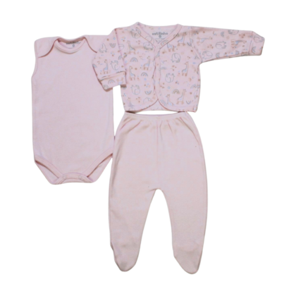 Kit Body Regata, Mijão e Casaco Feminino Estampado Bichos 3 Peças - Estilinho 