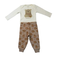 Kit Colan Manga Longa e Mijão Urso Bordado 28956 - Angerô