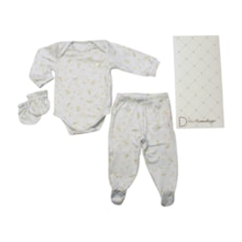 Kit Colan Manga Longa, Mijão e Luva 3 Peças Estampado 56500038 - Aconchego  do Bebê